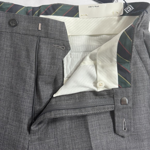 Chaps Wool Dress Pants NWT Men's 36x34 Sut Separates Flat Front Grey Trousers - Picture 6 of 14